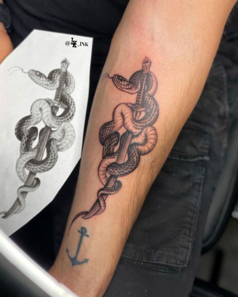 30 Pretty Snake and Sword Tattoos You Will Love