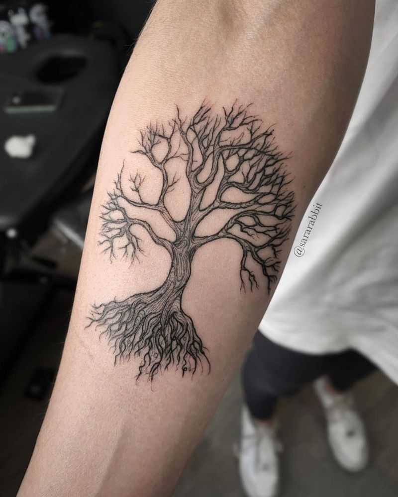 30 Pretty Tree Roots Tattoos for Your Inspiration