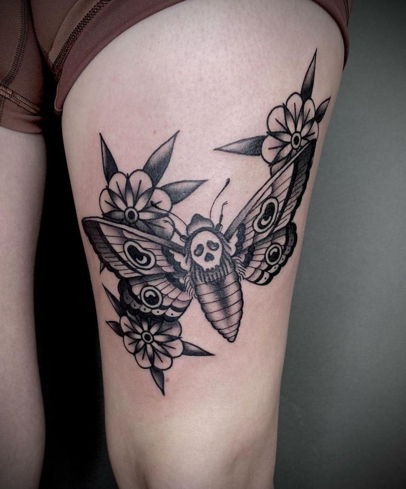 30 Gorgeous Death Moth Tattoos for Your Inspiration