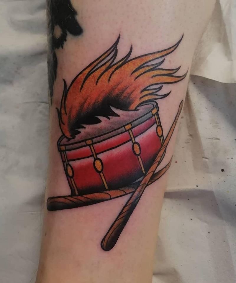 30 Pretty Drum Tattoos You Must Love