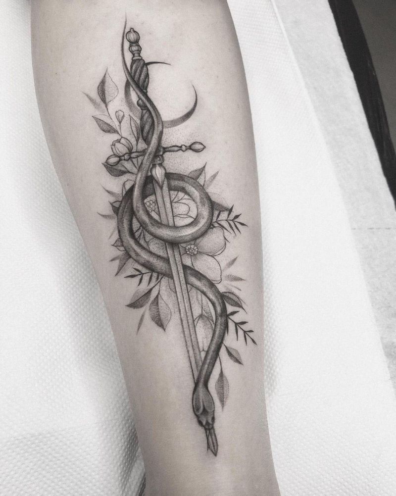 30 Pretty Snake and Sword Tattoos You Will Love