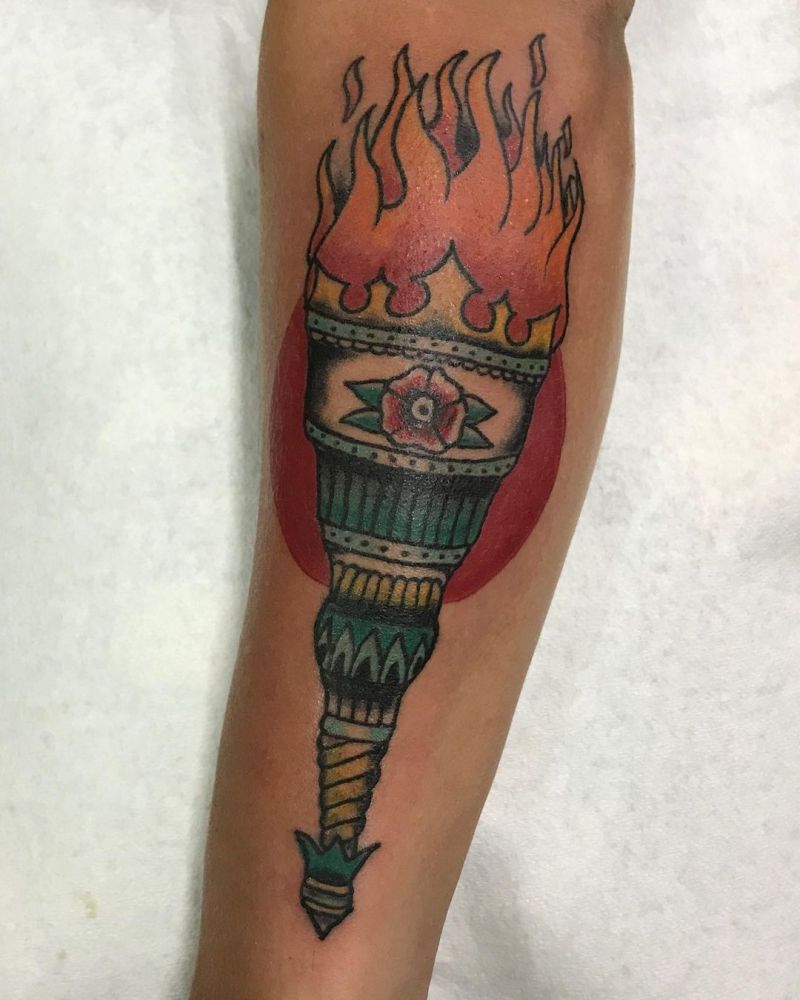 30 Gorgeous Torch Tattoos to Inspire You