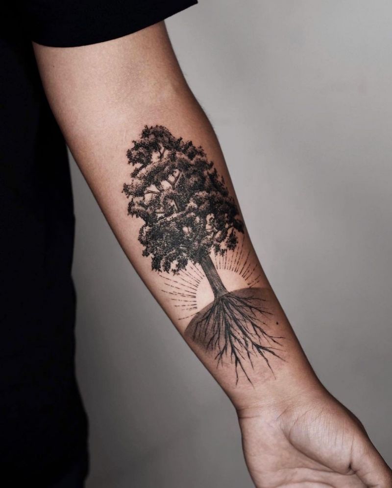 30 Pretty Tree Roots Tattoos for Your Inspiration