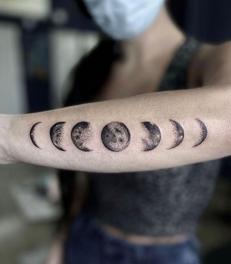 30 Pretty Moon Phase Tattoos You Must Love