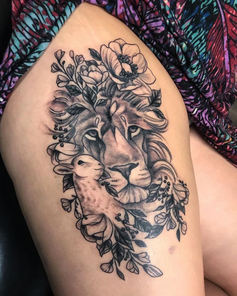 30 Pretty Lion and Lamb Tattoos You Must Love