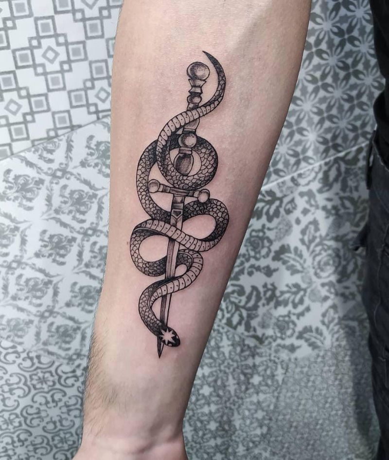 30 Pretty Snake and Sword Tattoos You Will Love