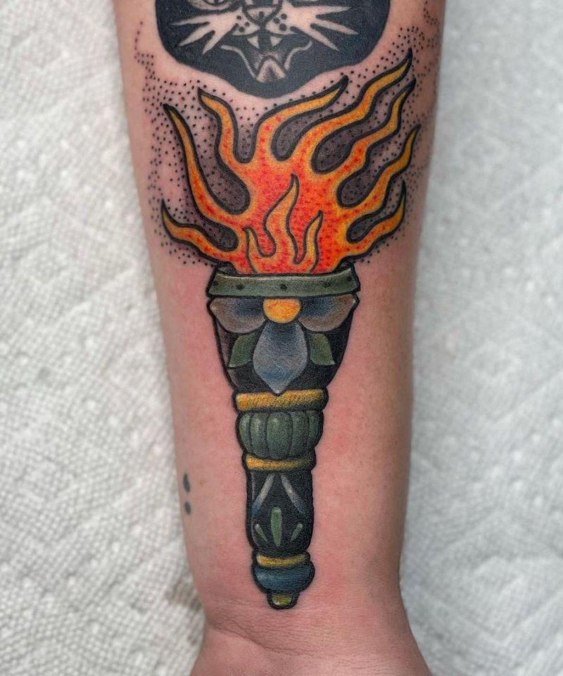 30 Gorgeous Torch Tattoos to Inspire You