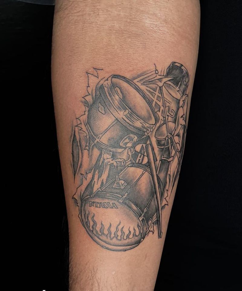 30 Pretty Drum Tattoos You Must Love