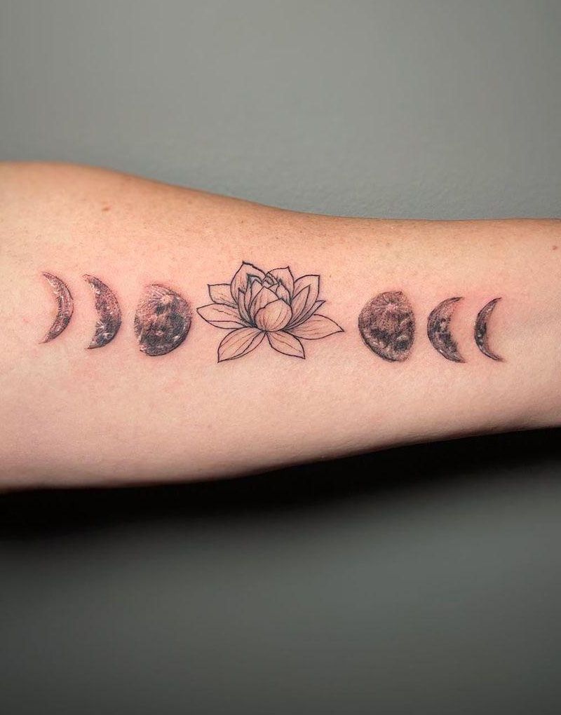 30 Pretty Moon Phase Tattoos You Must Love