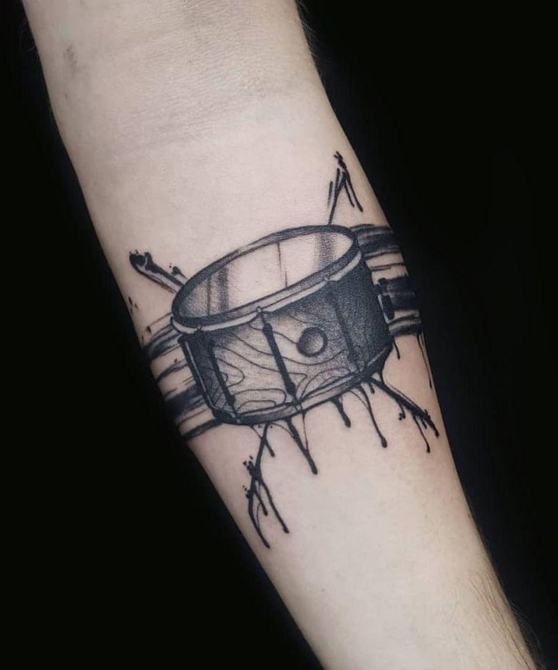 30 Pretty Drum Tattoos You Must Love