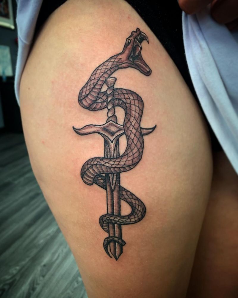 30 Pretty Snake and Sword Tattoos You Will Love