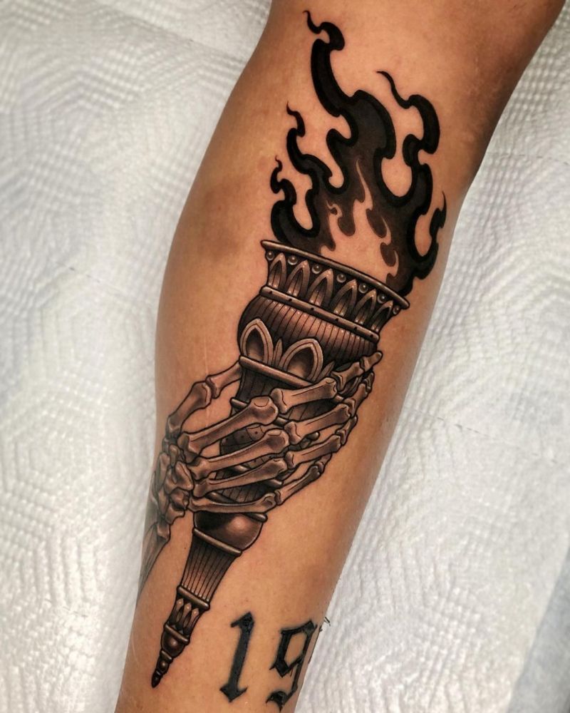 30 Gorgeous Torch Tattoos to Inspire You