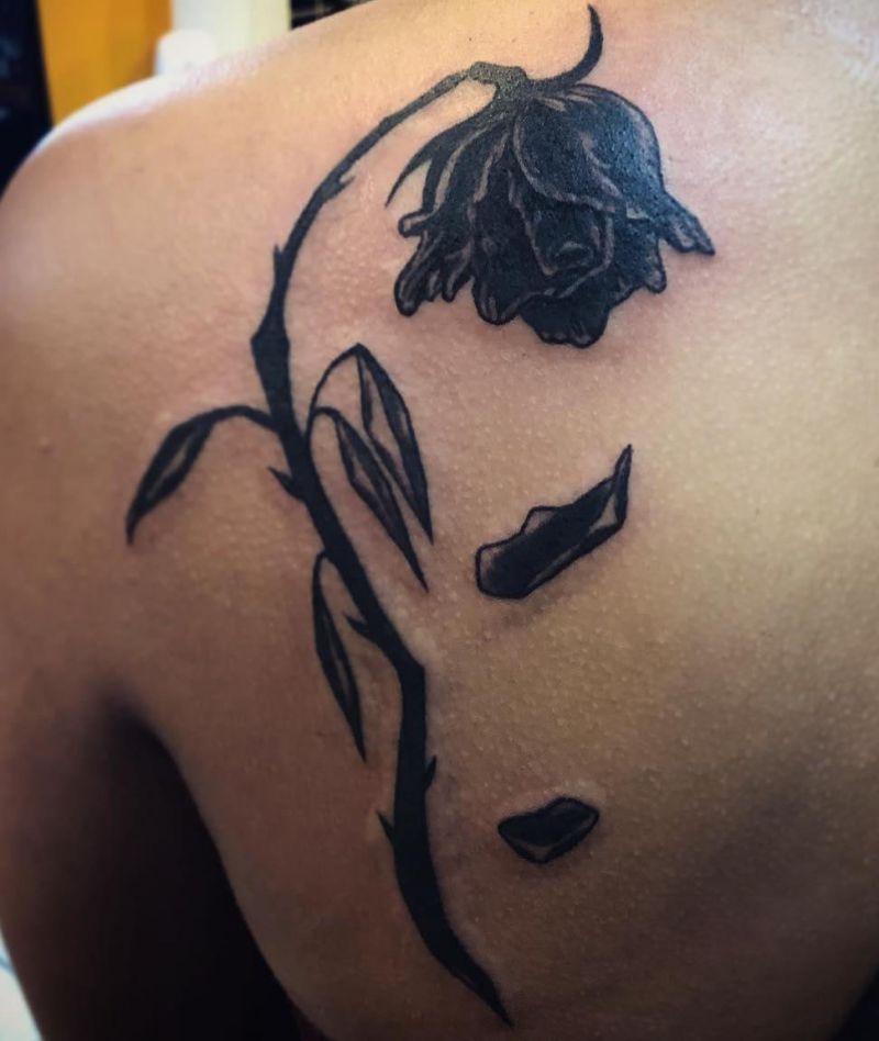 30 Unique Dead Rose Tattoos You Must Love