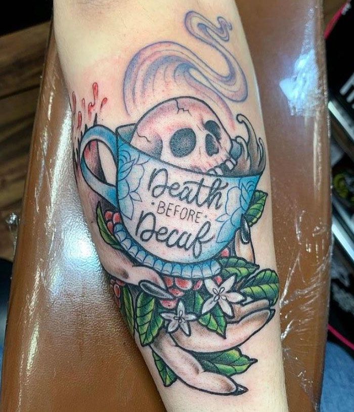 30 Pretty Death Before Decaf Tattoos to Inspire You