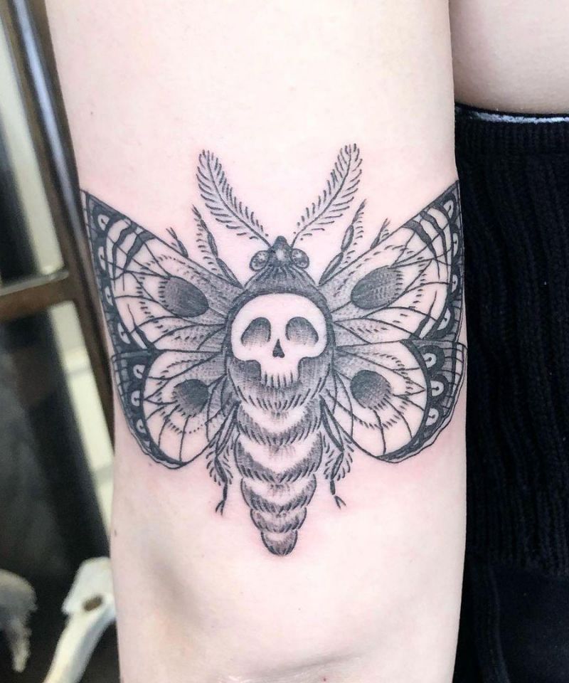 30 Gorgeous Death Moth Tattoos for Your Inspiration