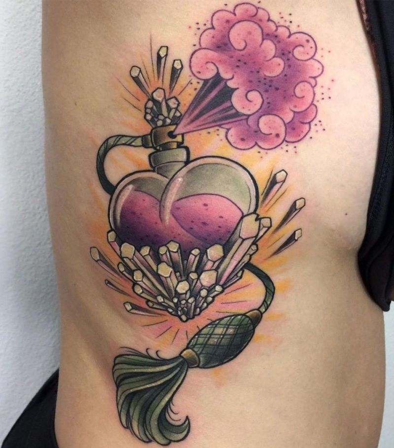 30 Elegant Perfume Bottle Tattoos You Can Copy