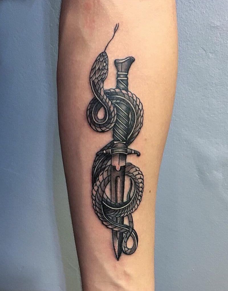 30 Pretty Snake and Sword Tattoos You Will Love