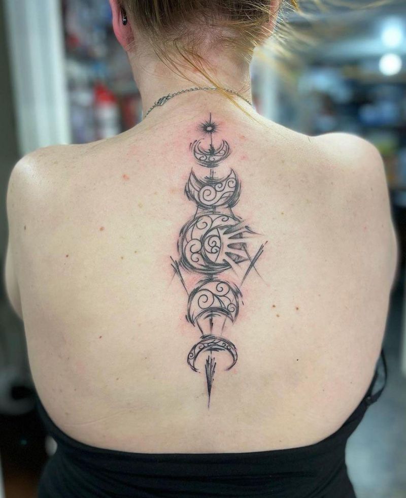 30 Pretty Moon Phase Tattoos You Must Love