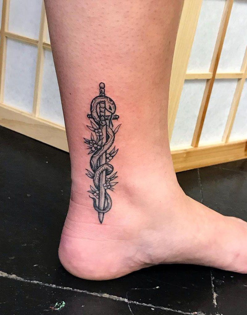 30 Pretty Snake and Sword Tattoos You Will Love