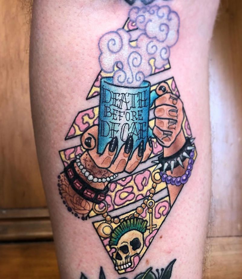 30 Pretty Death Before Decaf Tattoos to Inspire You