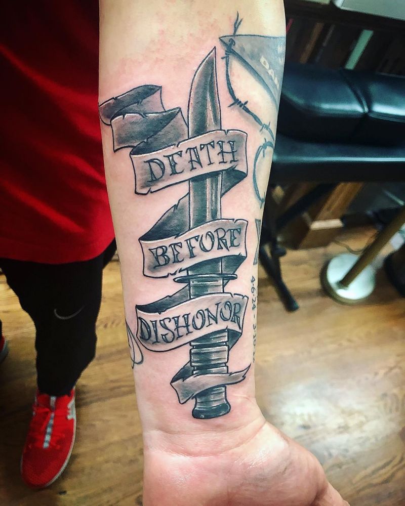 30 Pretty Death Before Dishonor Tattoos for Your Inspiration