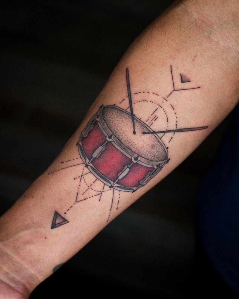 30 Pretty Drum Tattoos You Must Love