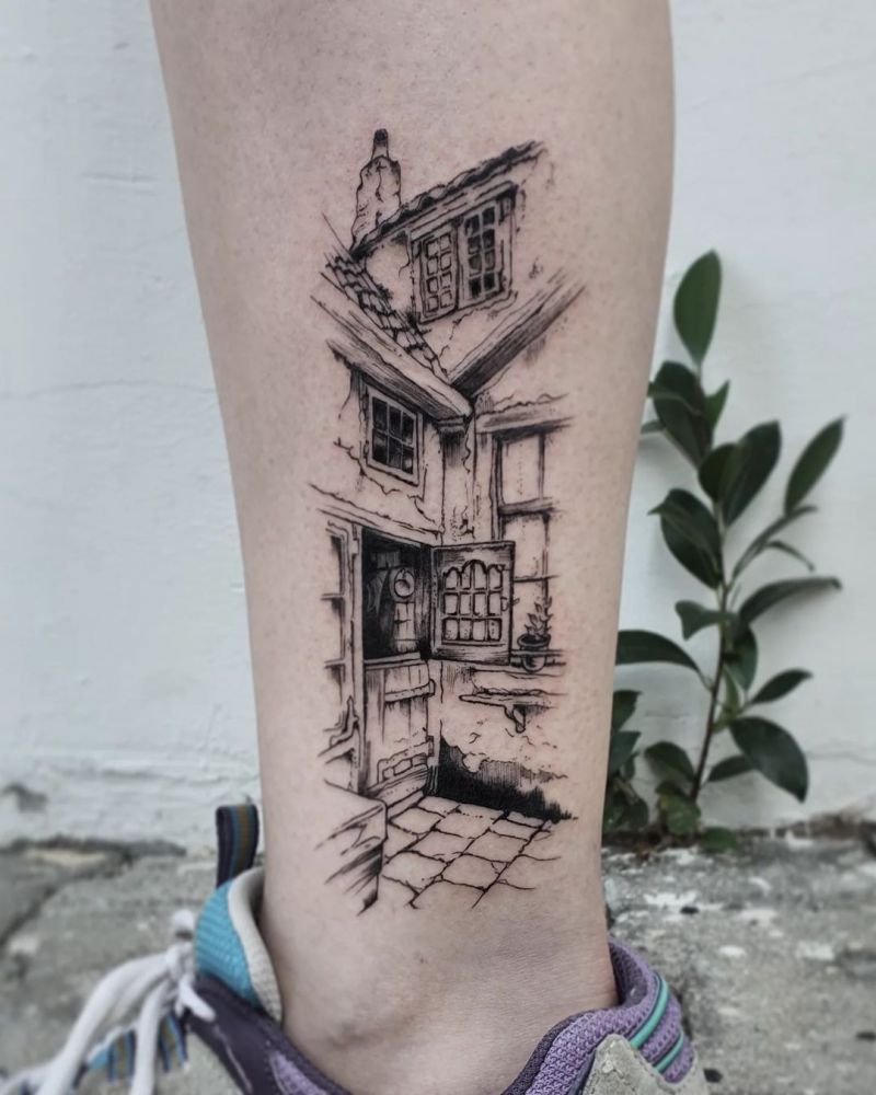 30 Pretty House Tattoos You Can Copy