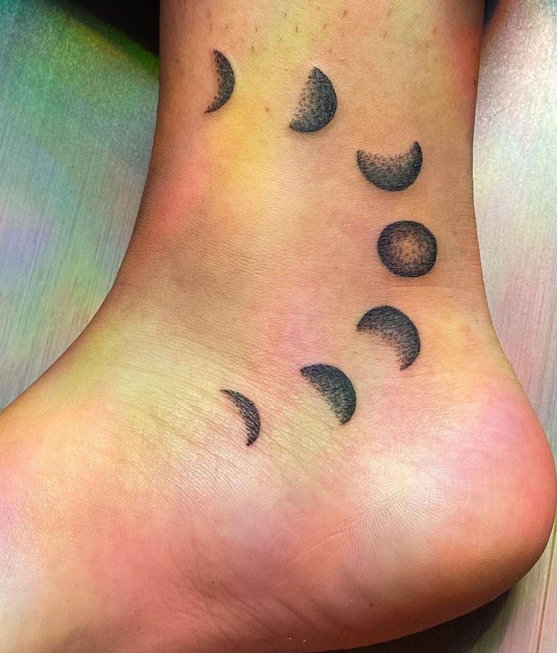 30 Pretty Moon Phase Tattoos You Must Love