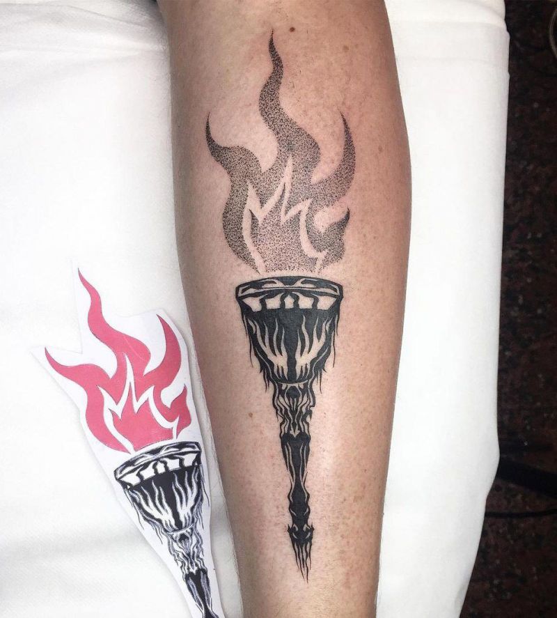 30 Gorgeous Torch Tattoos to Inspire You