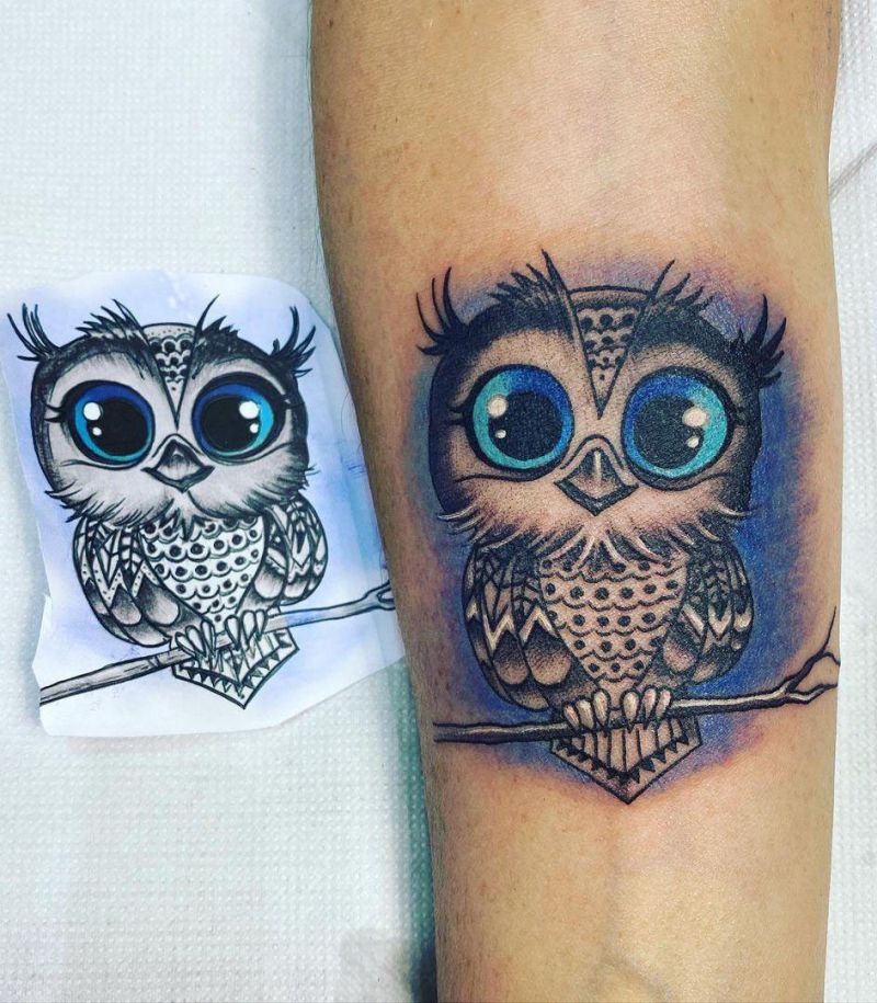 30 Cute Baby Owl Tattoos You Can Copy