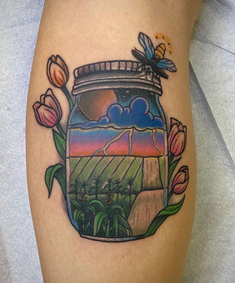 30 Pretty Mason Jar Tattoos You Must Love