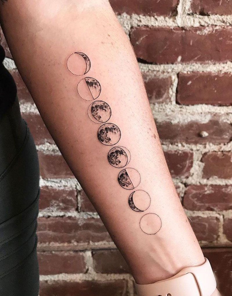 30 Pretty Moon Phase Tattoos You Must Love