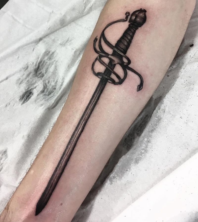 27 Pretty Rapier Tattoos You Must Try