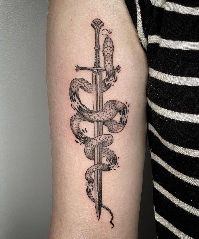 30 Pretty Snake and Sword Tattoos You Will Love