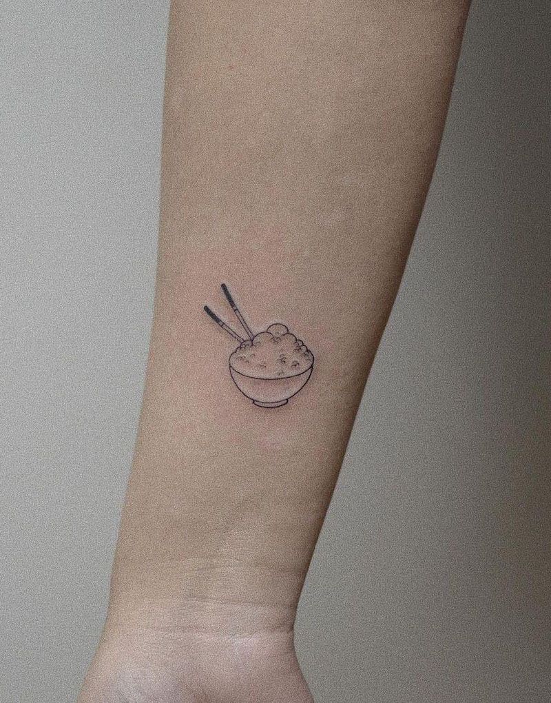 30 Unique Rice Bowl Tattoos to Inspire You