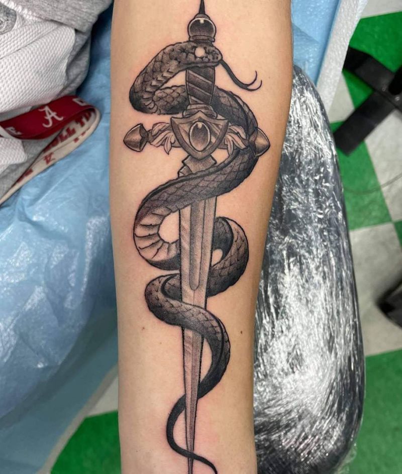 30 Pretty Snake and Sword Tattoos You Will Love