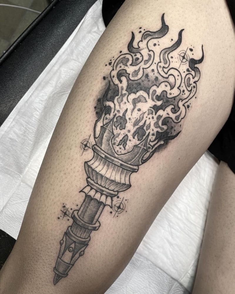 30 Gorgeous Torch Tattoos to Inspire You