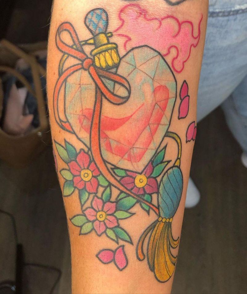 30 Elegant Perfume Bottle Tattoos You Can Copy