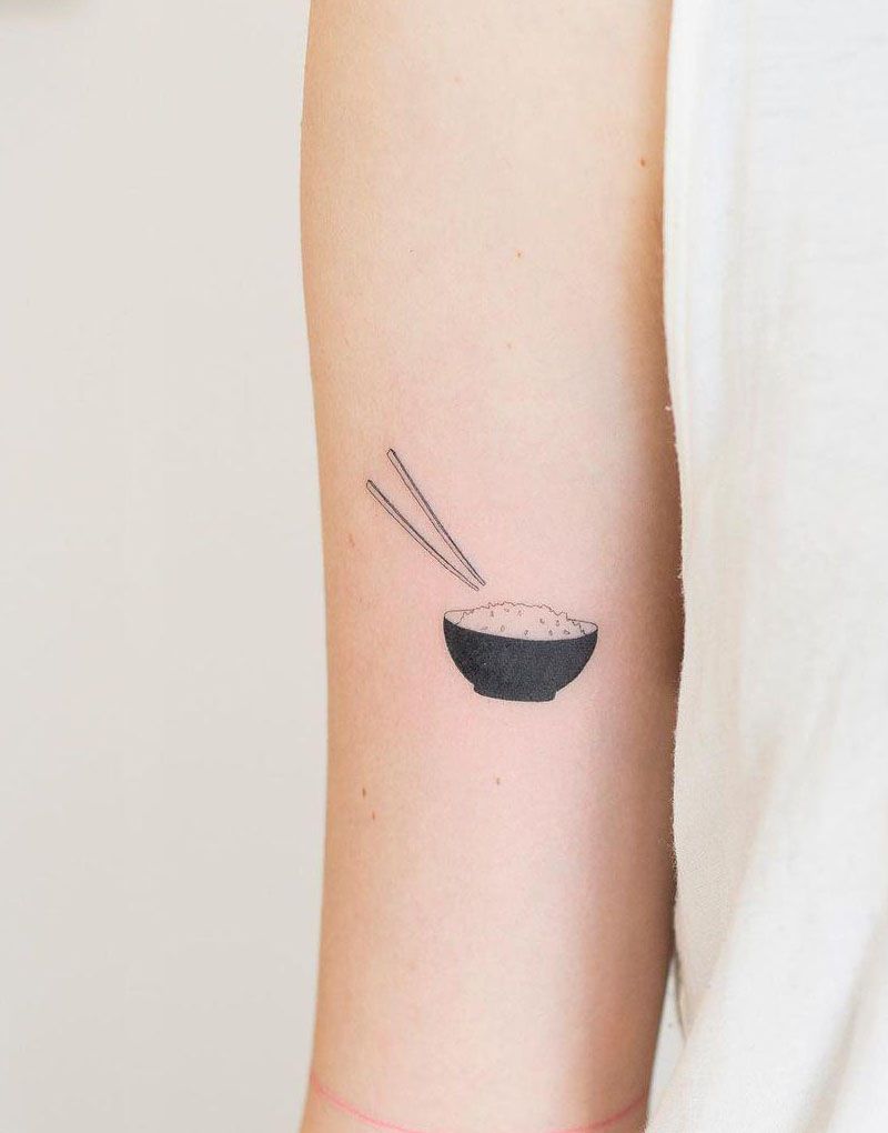 30 Unique Rice Bowl Tattoos to Inspire You