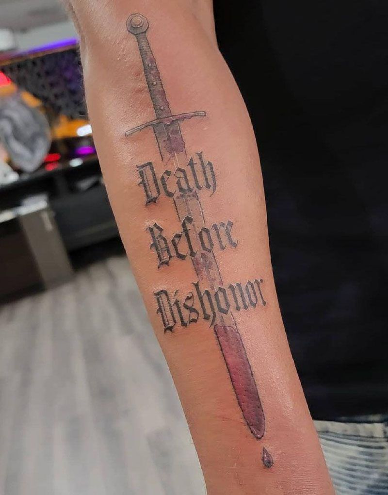 30 Pretty Death Before Dishonor Tattoos for Your Inspiration