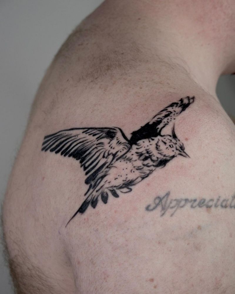 12 Pretty Skylark Tattoos You Can Copy