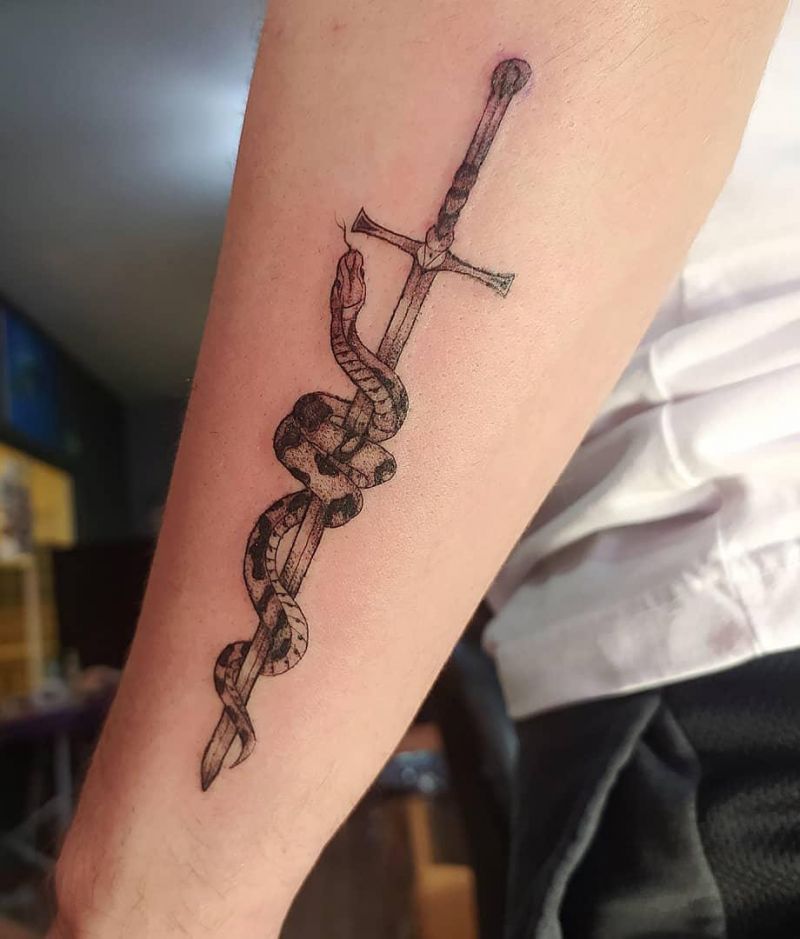 30 Pretty Snake and Sword Tattoos You Will Love