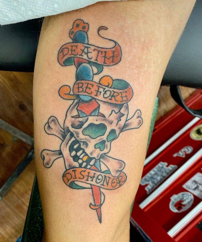 30 Pretty Death Before Dishonor Tattoos for Your Inspiration