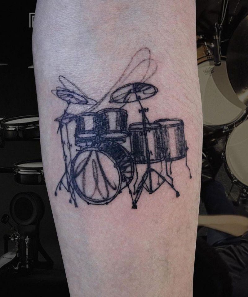 30 Pretty Drum Tattoos You Must Love