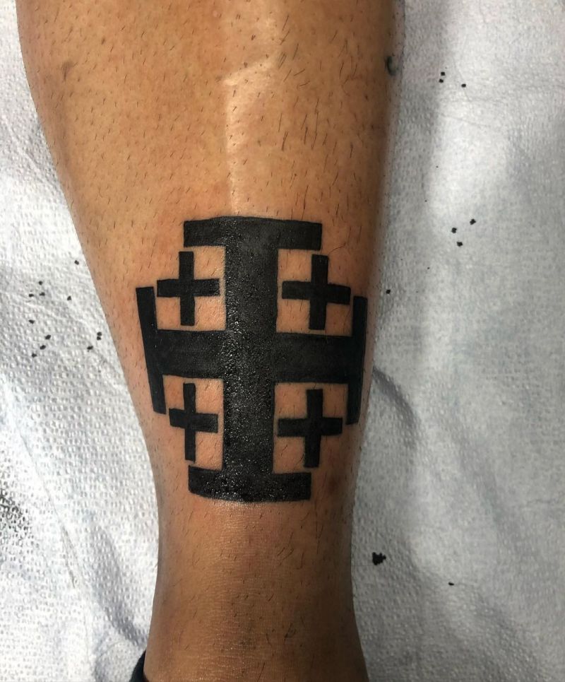 16 Gorgeous Jerusalem Cross Tattoos to Inspire You