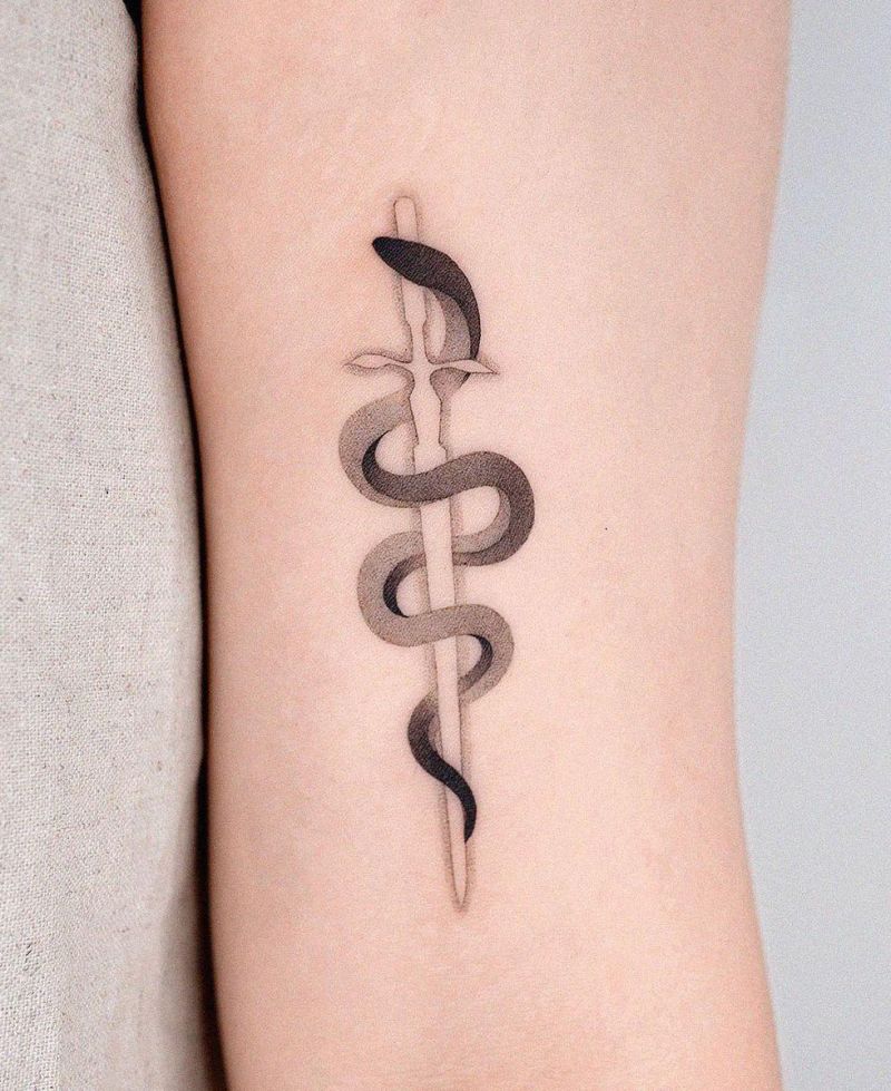 30 Pretty Snake and Sword Tattoos You Will Love