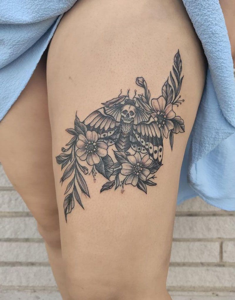 30 Gorgeous Death Moth Tattoos for Your Inspiration