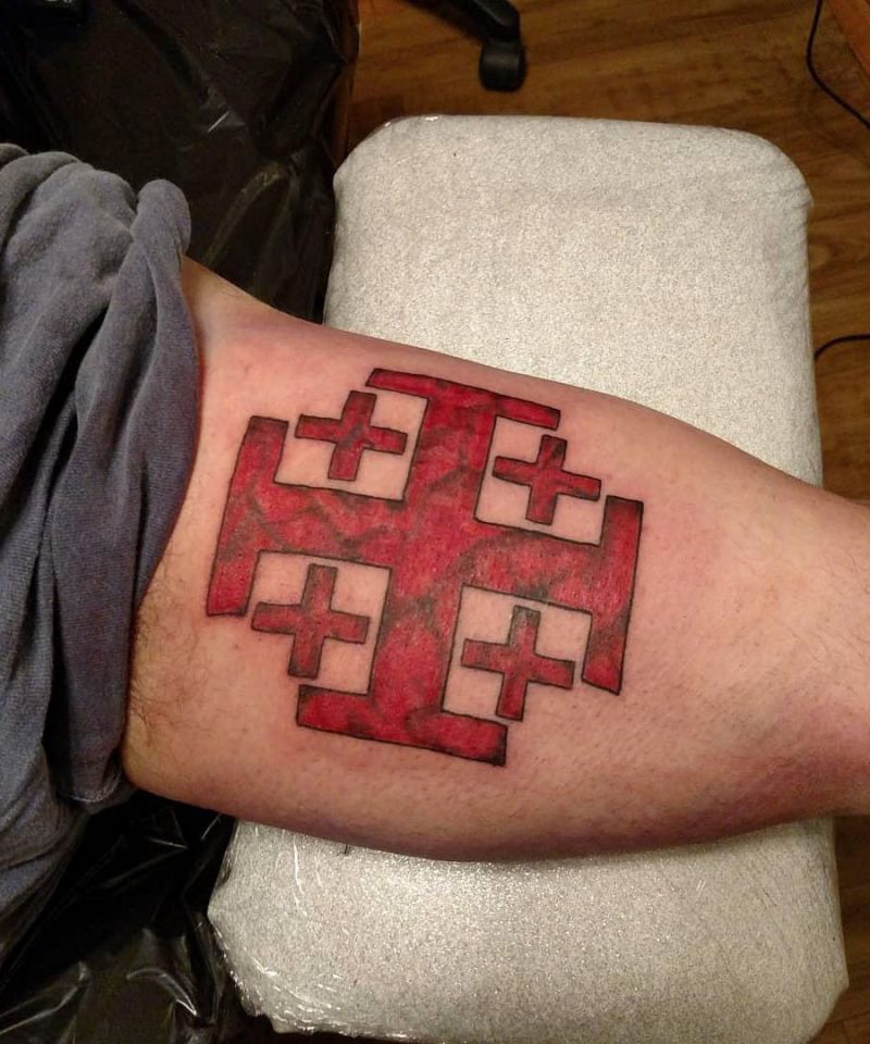 16 Gorgeous Jerusalem Cross Tattoos to Inspire You