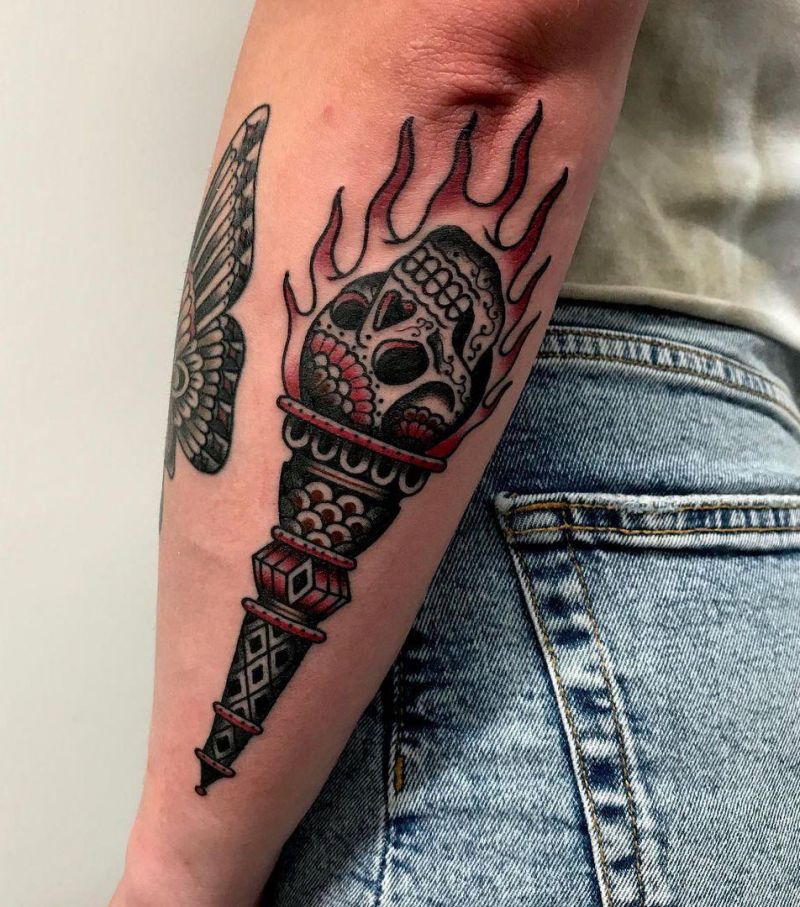 30 Gorgeous Torch Tattoos to Inspire You