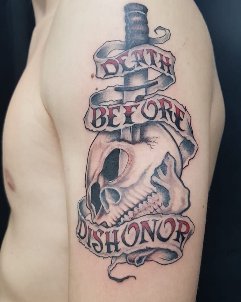 30 Pretty Death Before Dishonor Tattoos for Your Inspiration